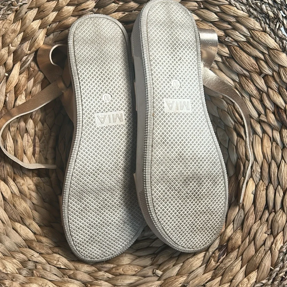 MIA Gold Strappy Sandals - Picture 2 of 3